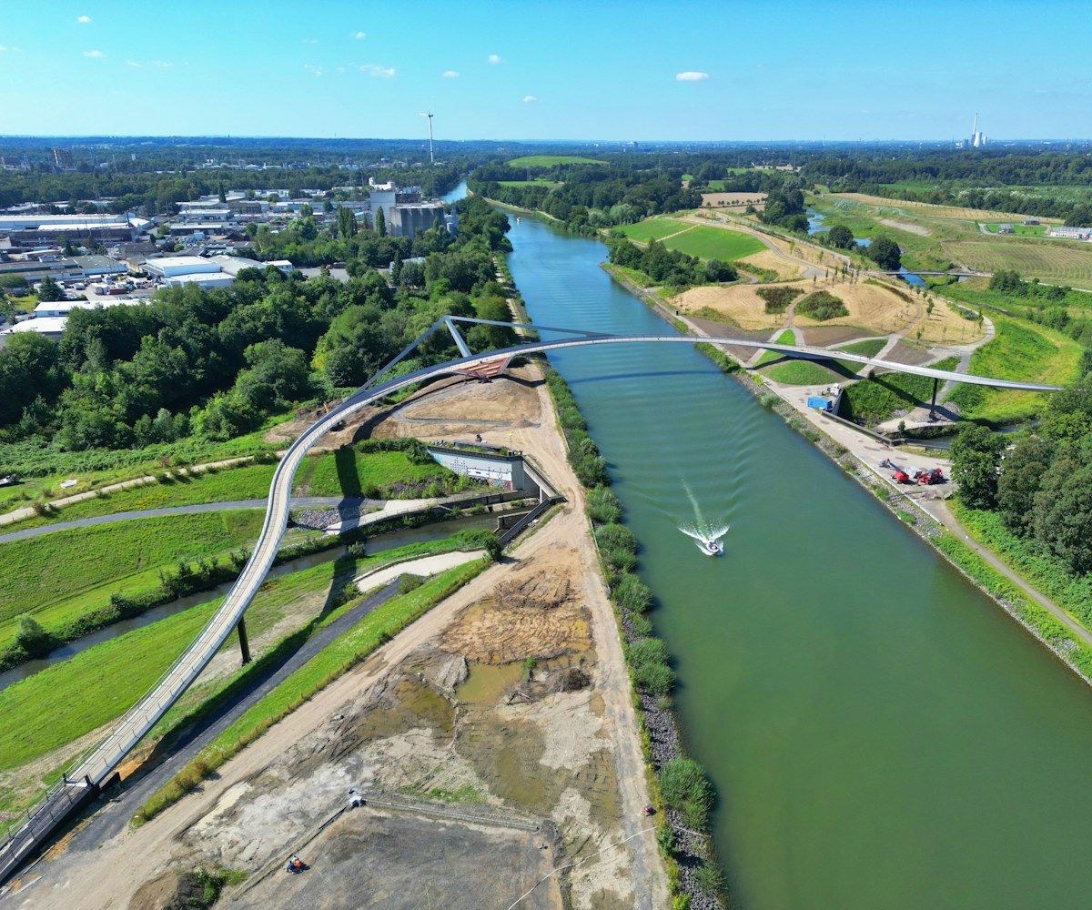 Rhein-Herne-Kanal in Castrop-Rauxel aus der Luft