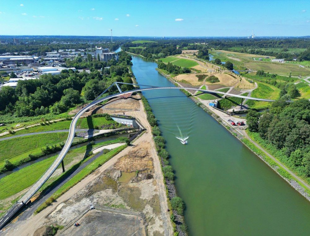 Rhein-Herne-Kanal in Castrop-Rauxel aus der Luft